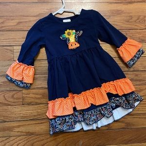 Navy and Orange Cow Dress